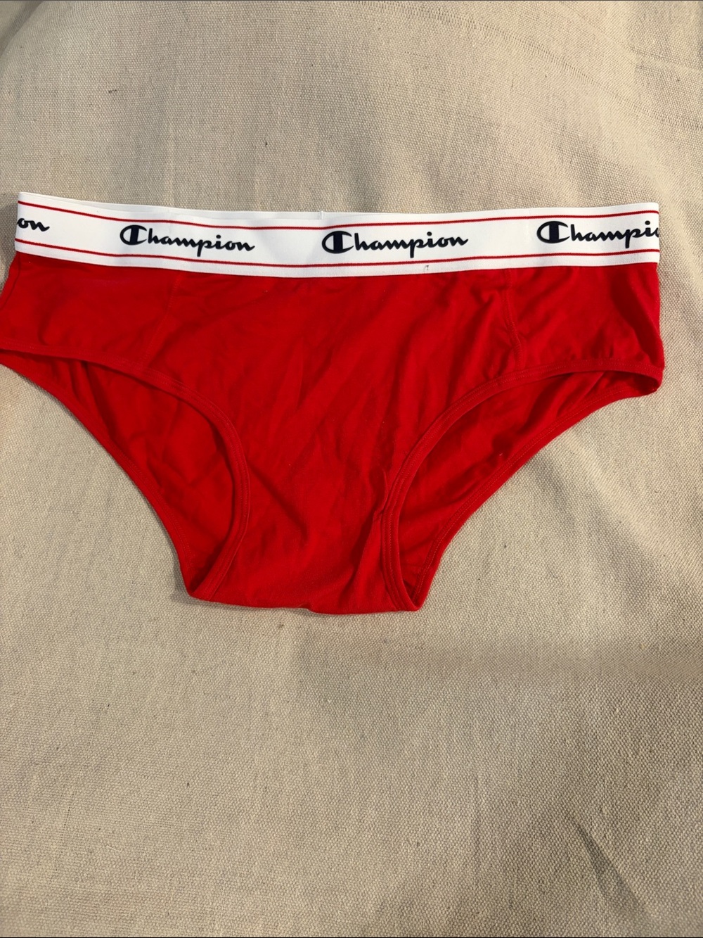 Champion Red Bikini Briefs with Branded White Waistband